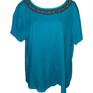 Rafaella Beaded Short Sleeve Top